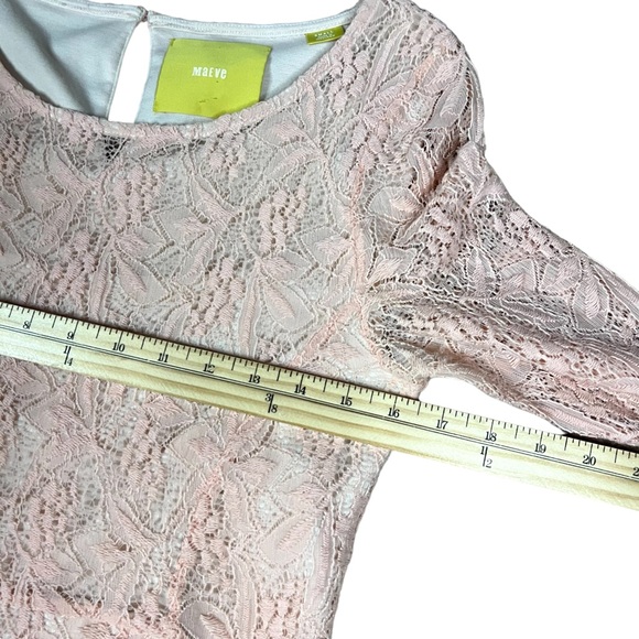 Anthropologie Maeve Small Blush Pink Boho Embroidered Lace Dress - Picture 12 of 13